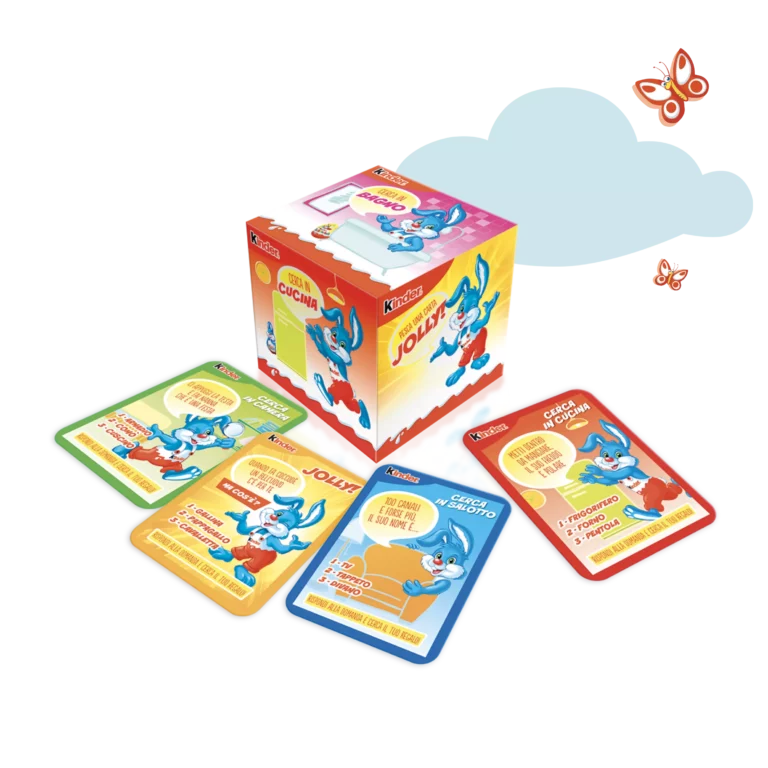 Foto del gioco con Dado e carte per la Caccia alle Uova Kinder